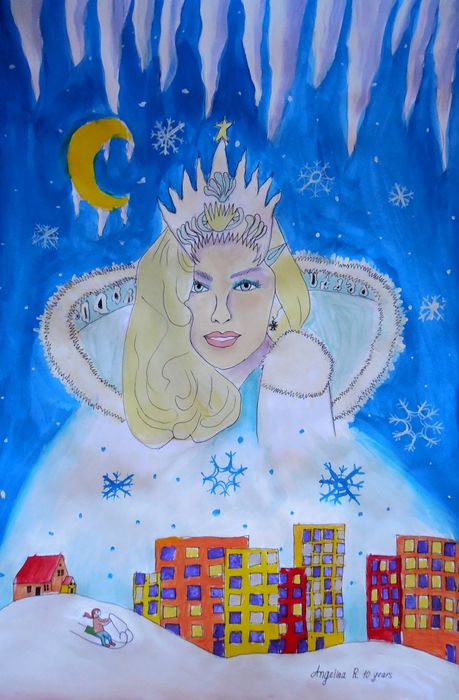 Art Studio PALETTE. Angelina Rudakova Picture.   Fantasy Snowqueen Снежная Королева